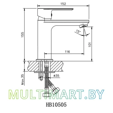 Смеситель Haiba HB10505-8 (белый) картинка 2
